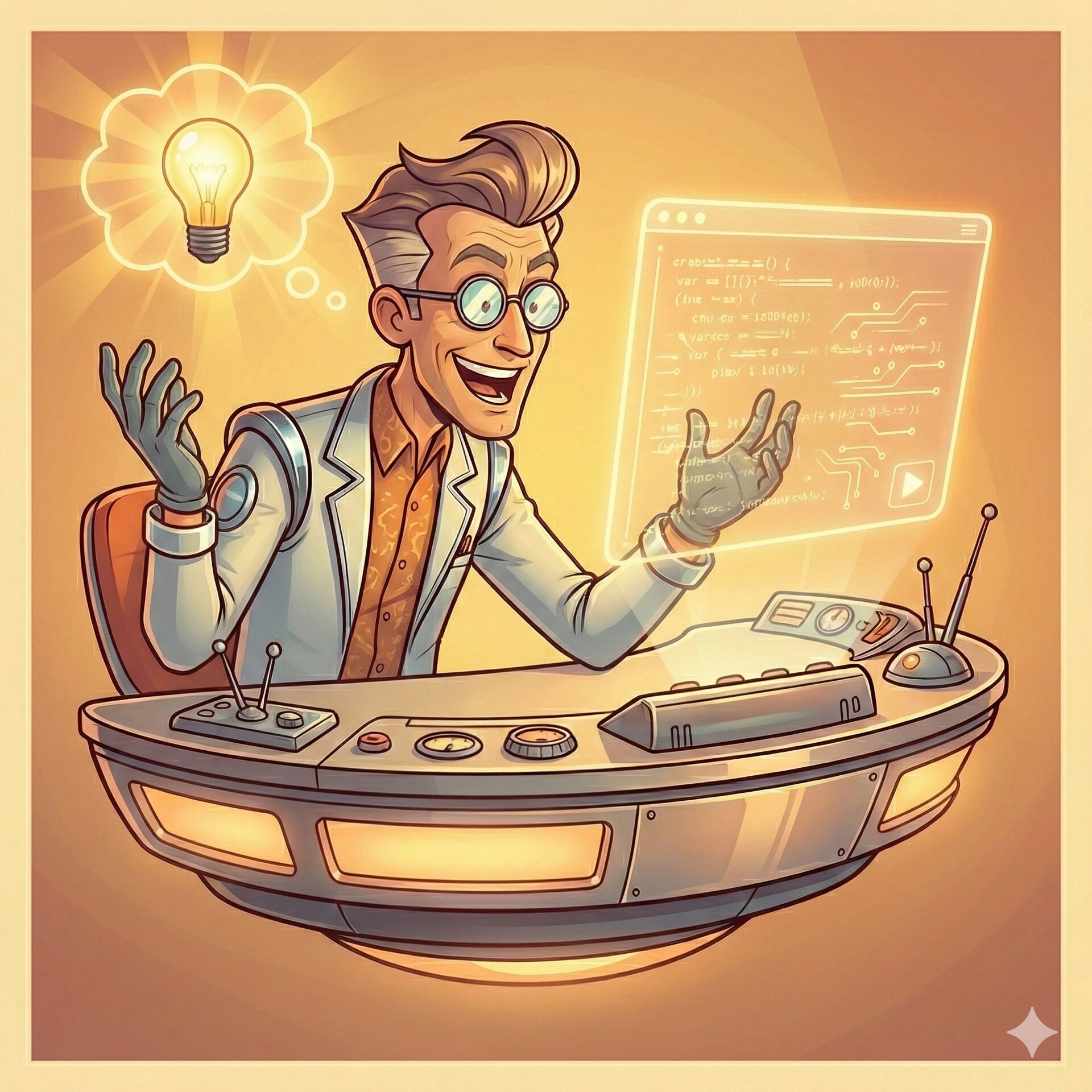 Instructor excited, having a lightbulb moment with the code