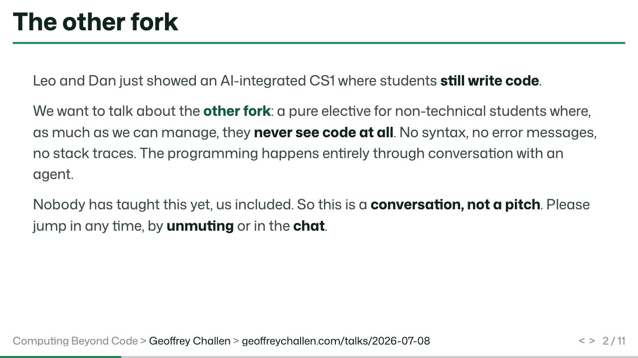 Slide 2: The other fork