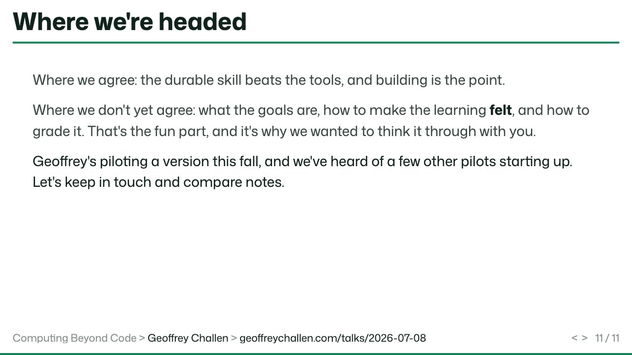 Slide 11: Where we're headed