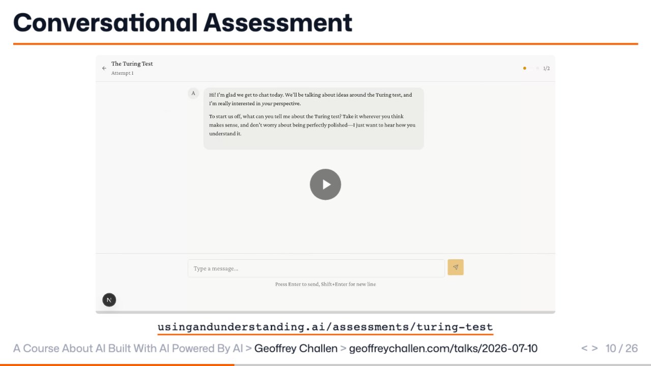 Slide 10: Conversational Assessment
