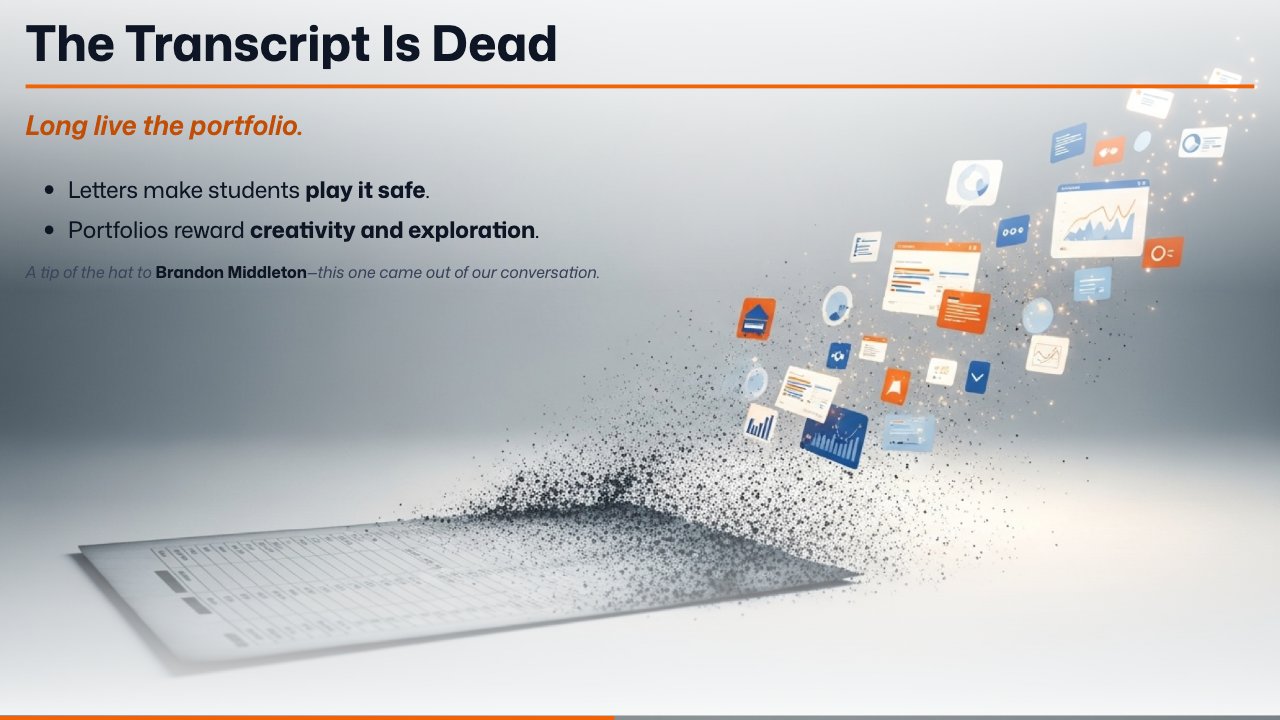 Slide 13: The Transcript Is Dead